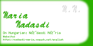 maria nadasdi business card